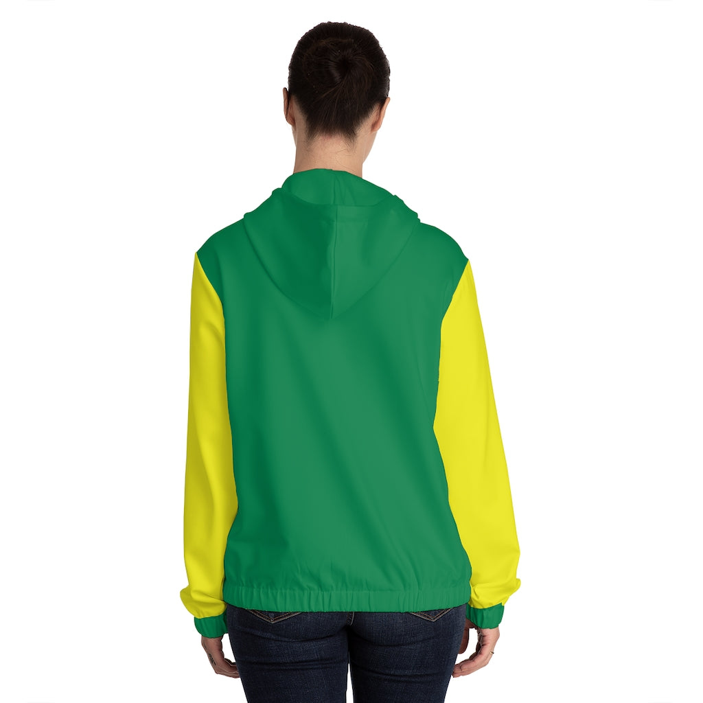 Cat Sleep Eat Women’s Full-Zip Hoodie Black/Yellow/Green