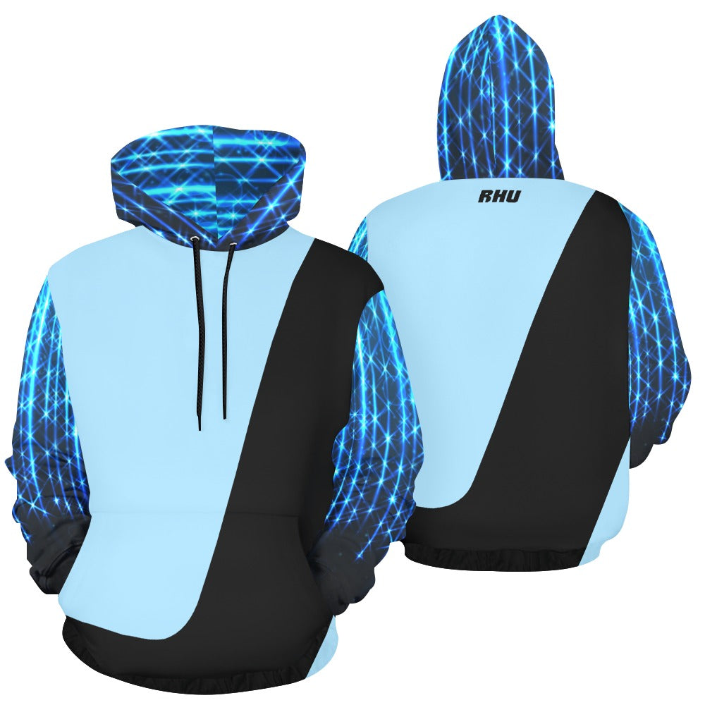 RHU Women's Hoodie Sparkling Lights Black/ Light Blue