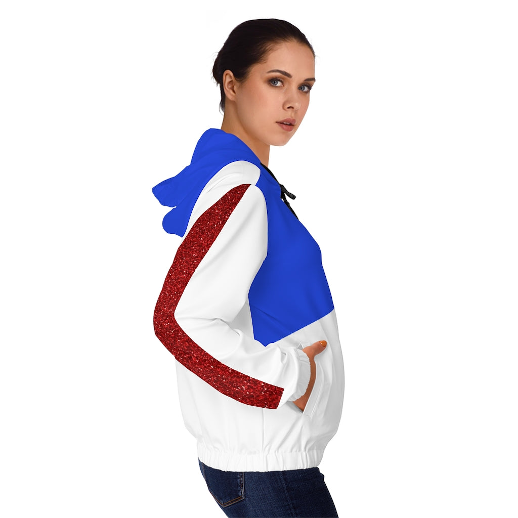 Women’s Full-Zip Hoodie Blue/ White/Red