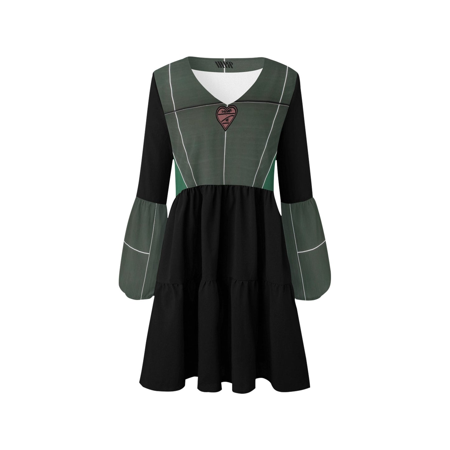 I Love Tennis Boho Dress Black Sleeve