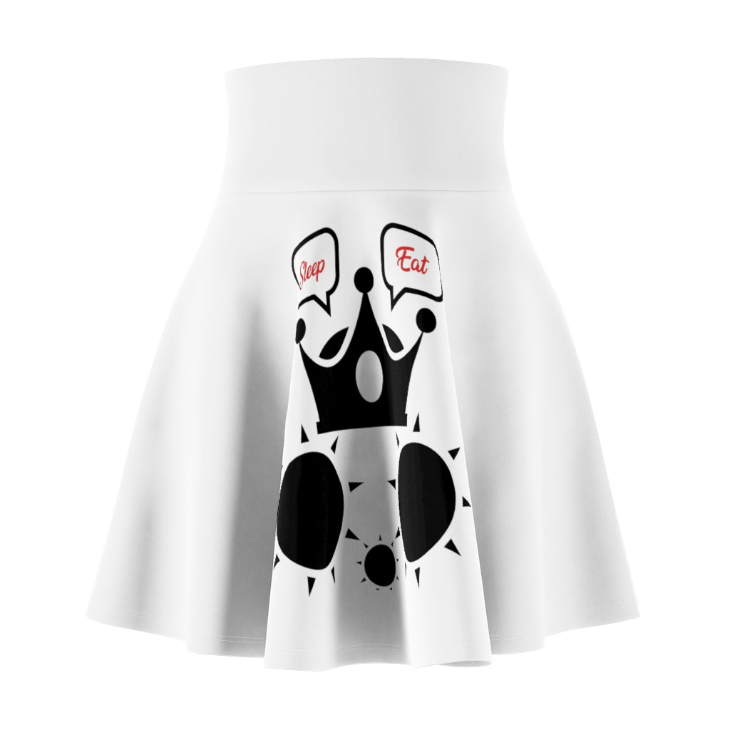 Cat Sleep Eat Women's Skater Skirt White/Red/Black