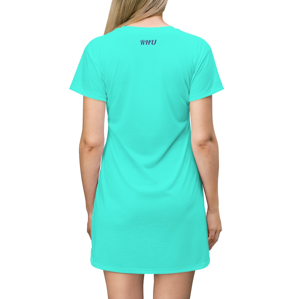 Human Rights LINFA T-Shirt Dress Fluo Water Blue