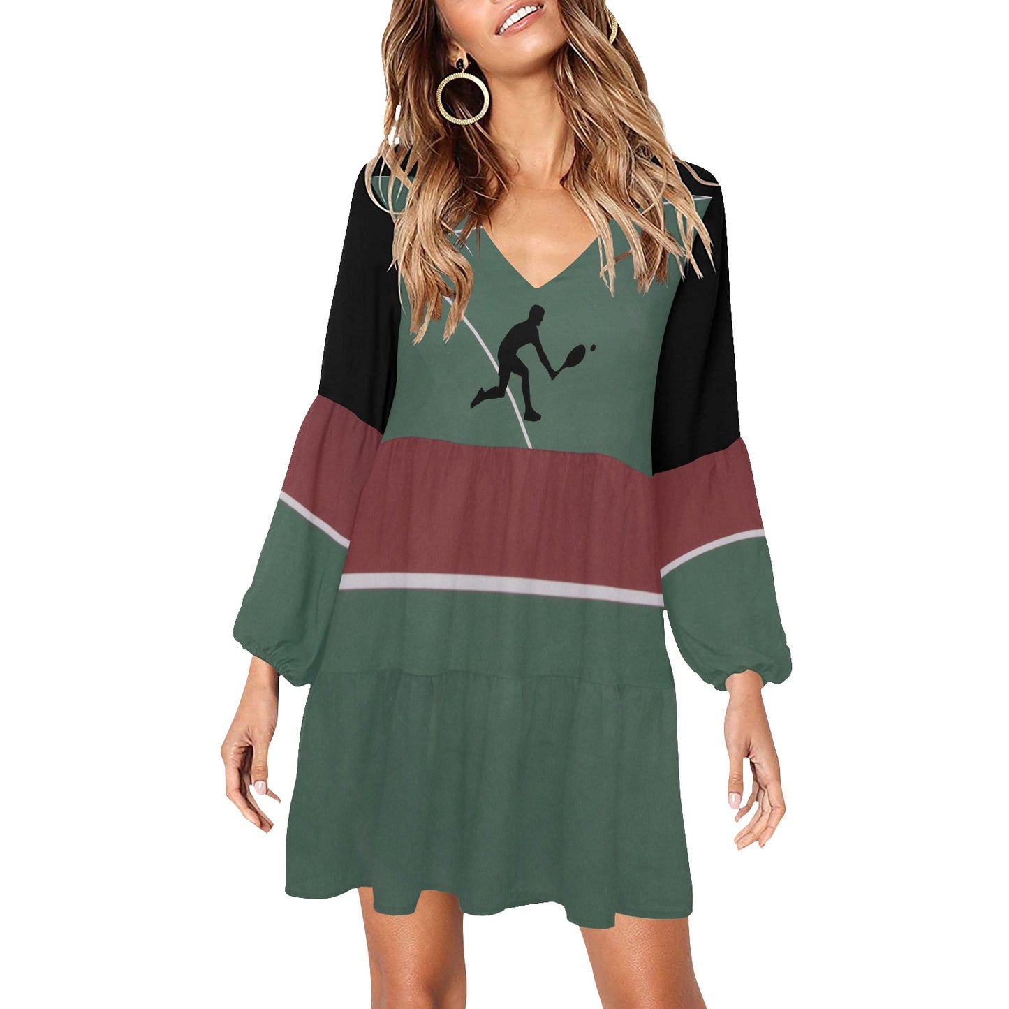 Love Tennis Action On Court Boho Dress