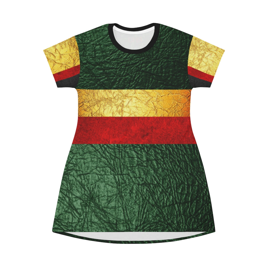 I'm Festive Stripes Print Dress Green