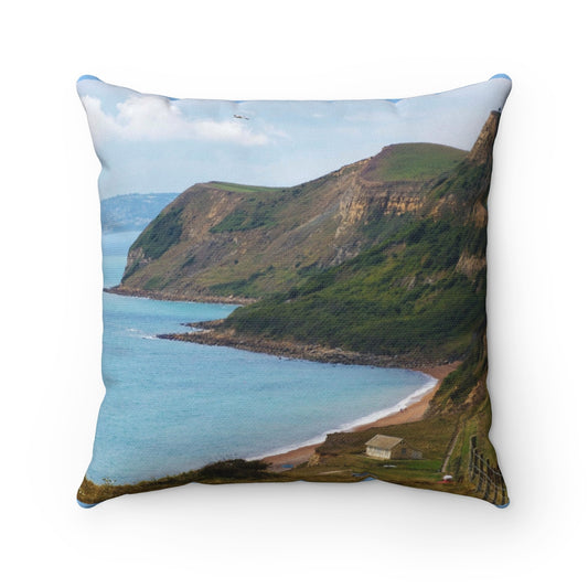 Cliff Seaside Spun Polyester Square Pillow