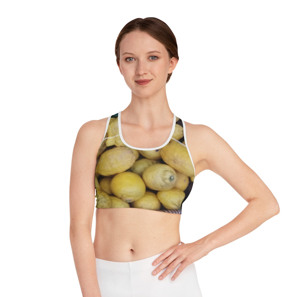 Get Healthy Lemon Sports Bra (AOP)