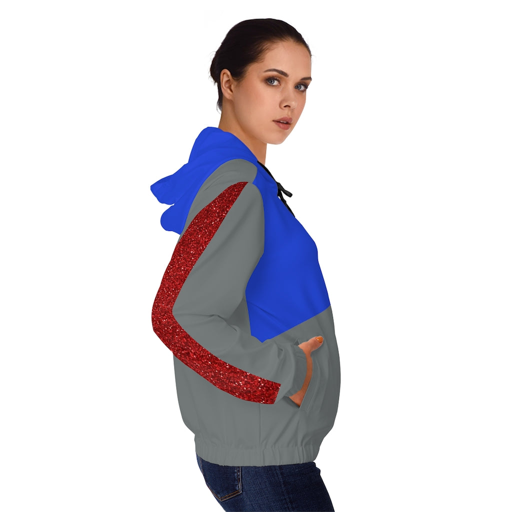 Women’s Full-Zip Hoodie Red/Blue/Grey