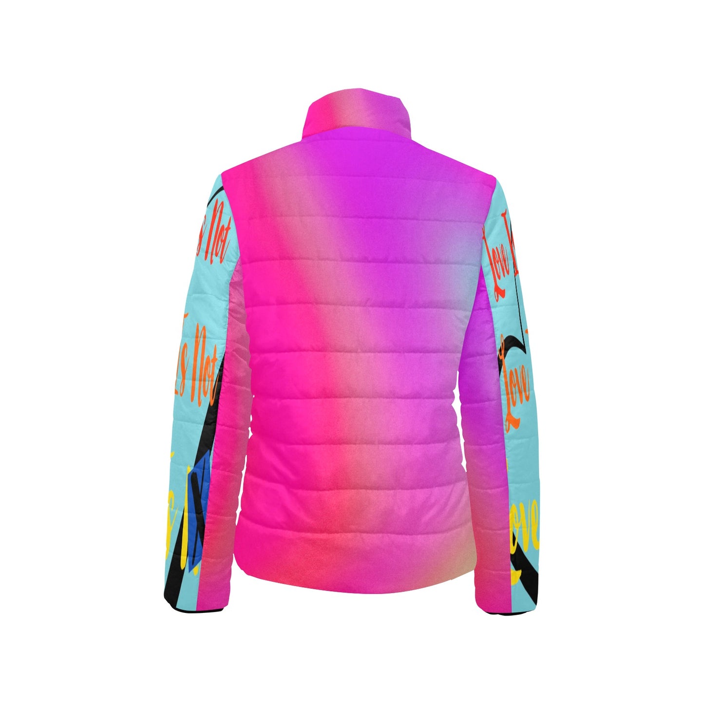 Human Rights Women's Padded Bomber Jacket (Pink Fading Back)