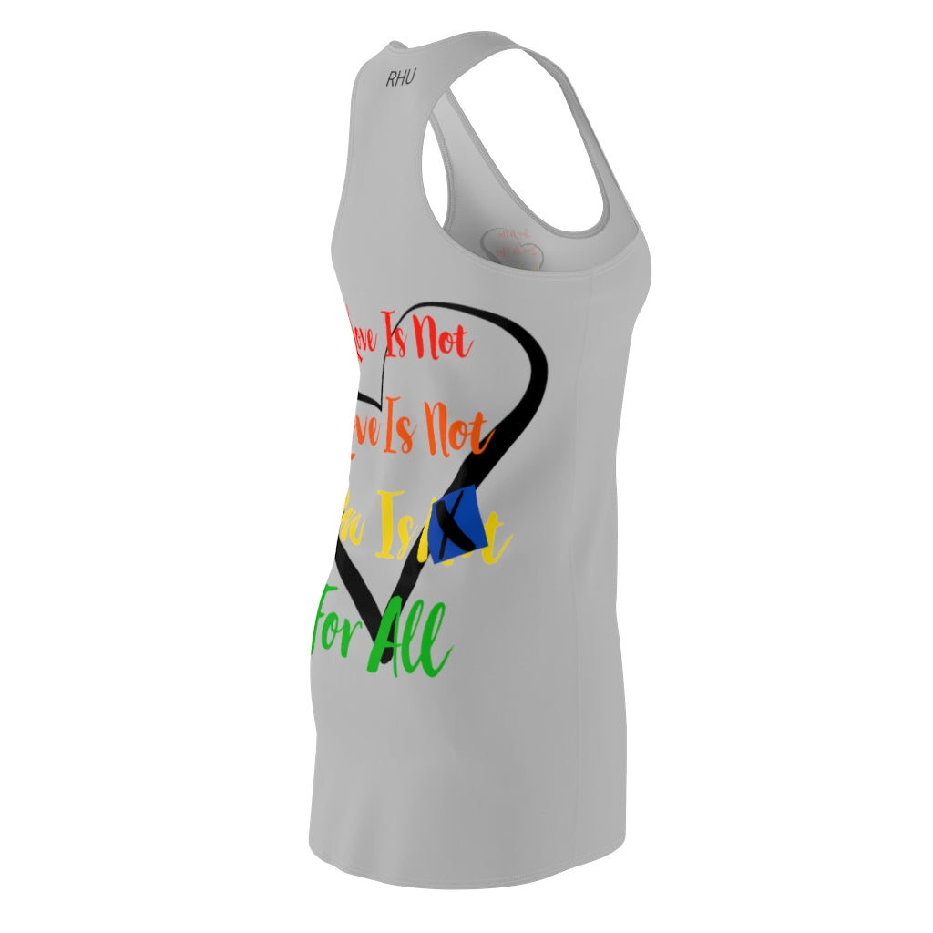 Human Rights LINFA Women's Cut & Sew Racerback Light Grey Small Print Front/Big Print Back