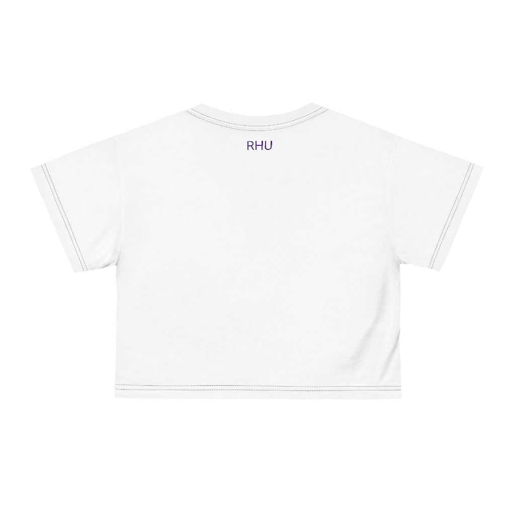 Human Rights LINFA AOP Crop Tee White