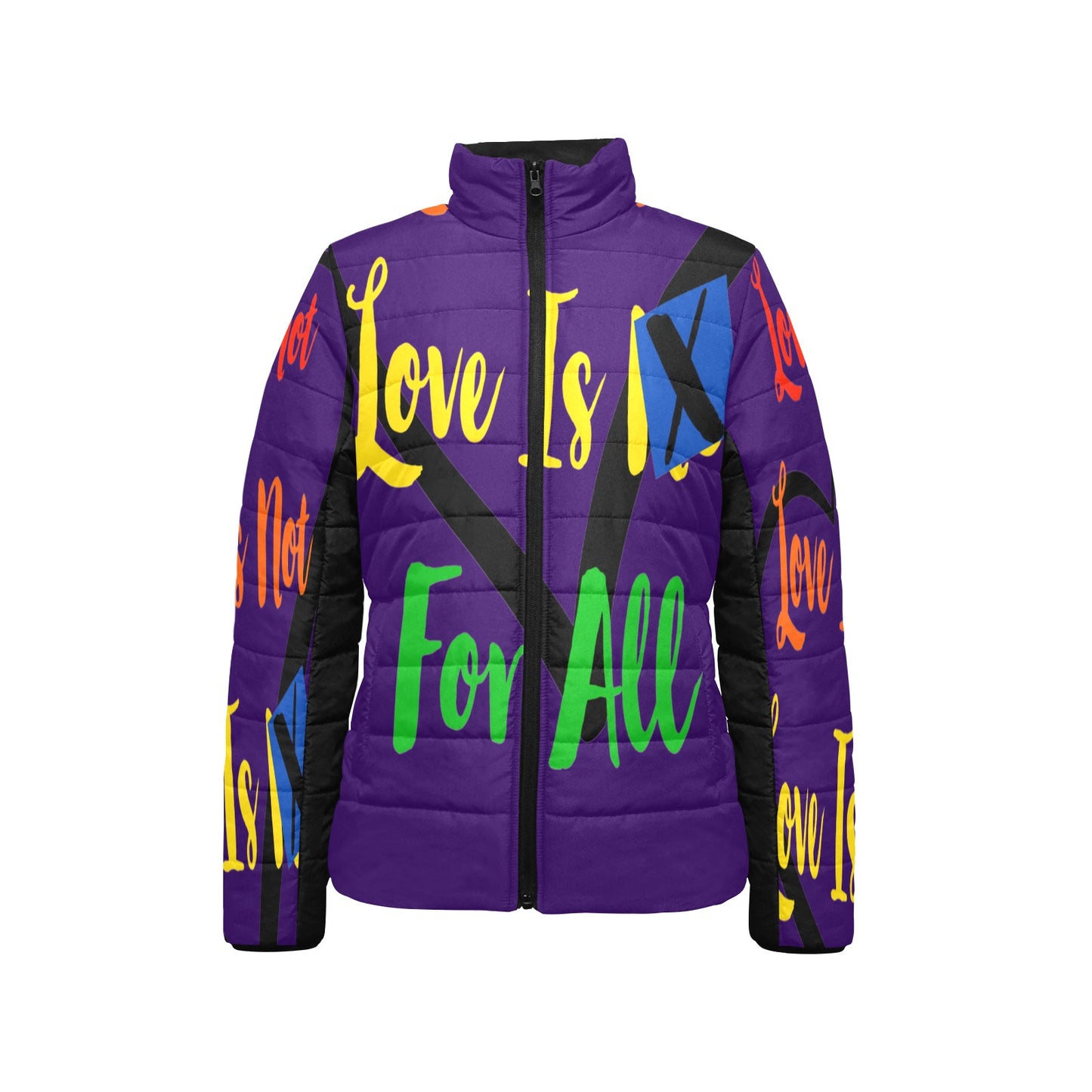 Human Rights Padded Bomber Jacket Purple