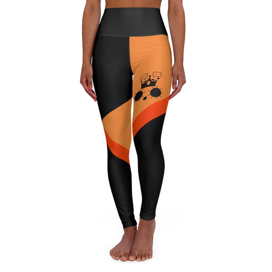 Cat Sleep Eat High Waisted Yoga Leggings Light Orange RHU