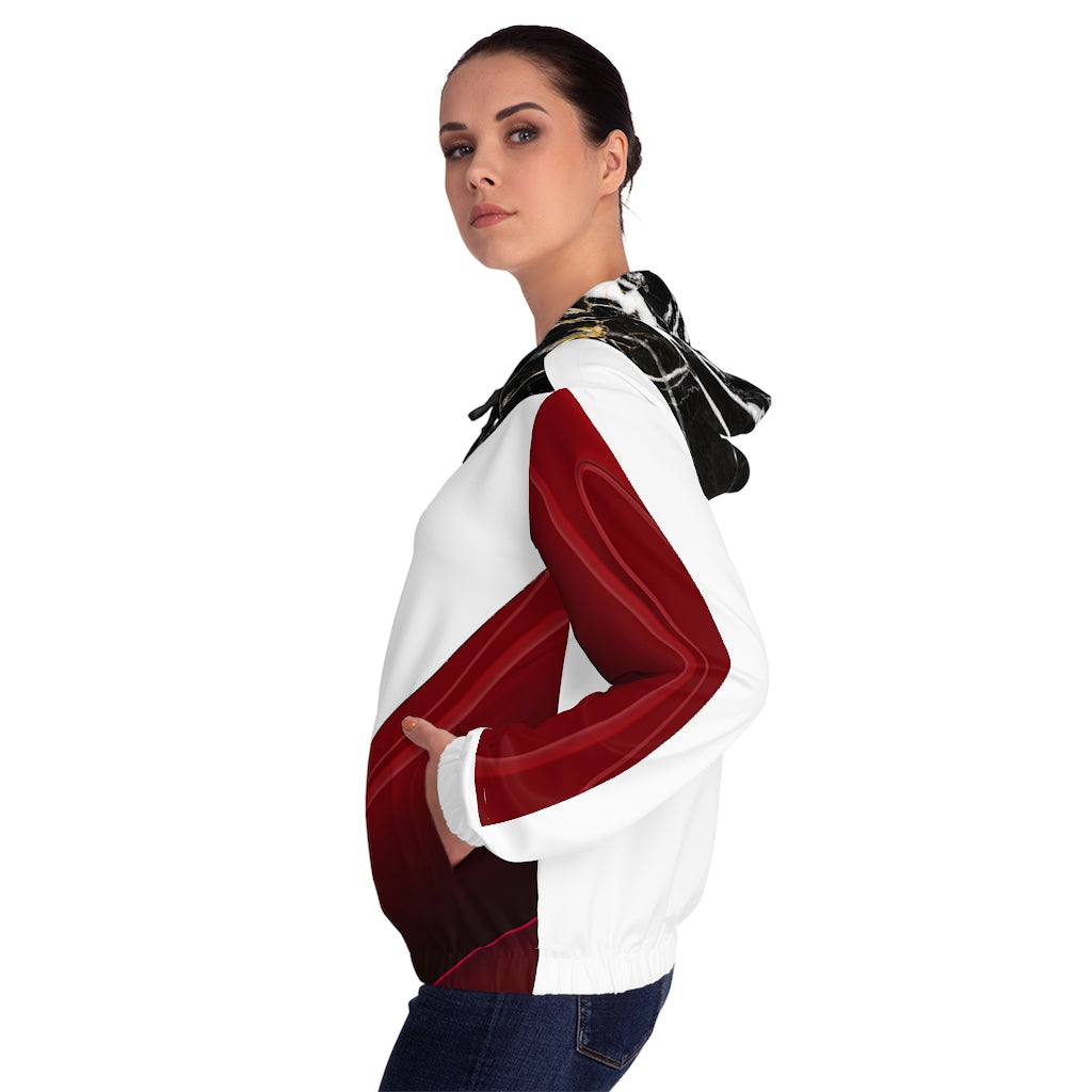 Women’s Full-Zip Hoodie White/Marble/Red