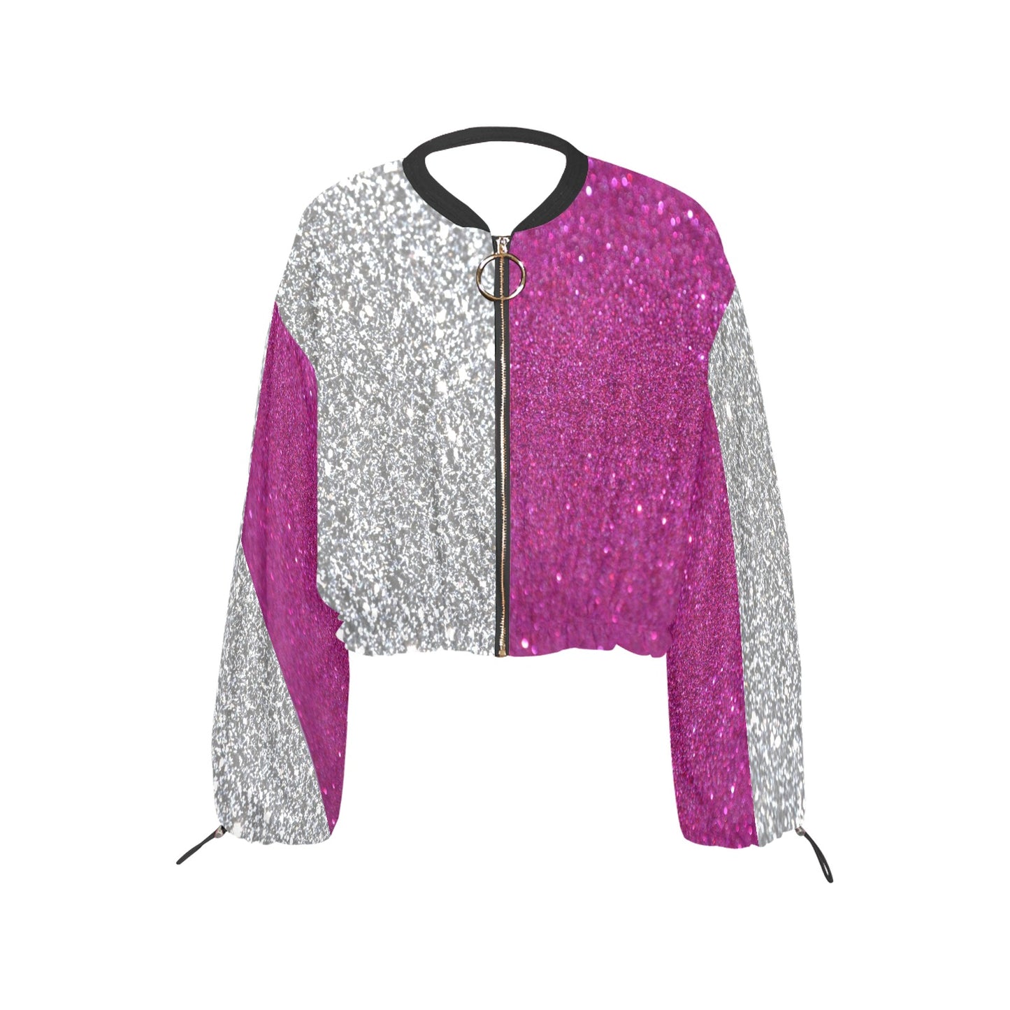 I'm Festive Silver Purple Glitters Chiffon Cropped Jacket