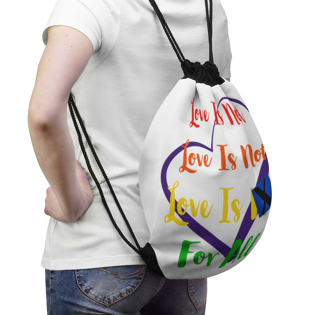 Human Rights LINFA Drawstring Bag White  Rainbow