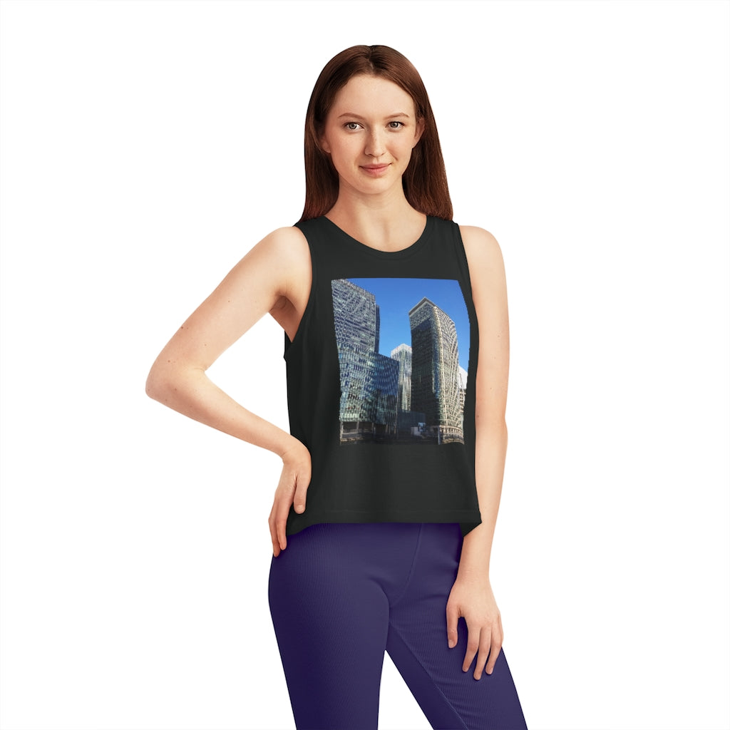 Canary Wharf Skyscrapers London Women's Dancer Organic Cotton Cropped Tank Top