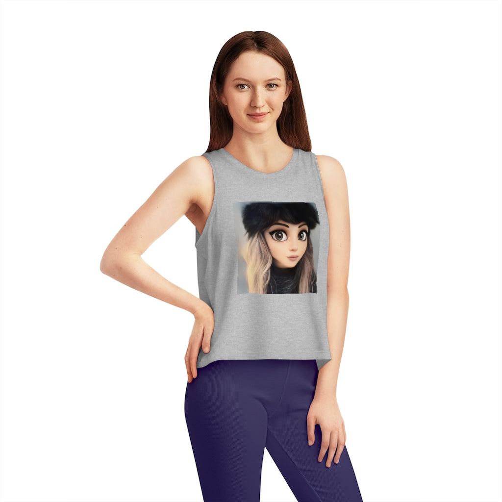 Cartoon Women's Dancer Organic Cotton Cropped Tank Top