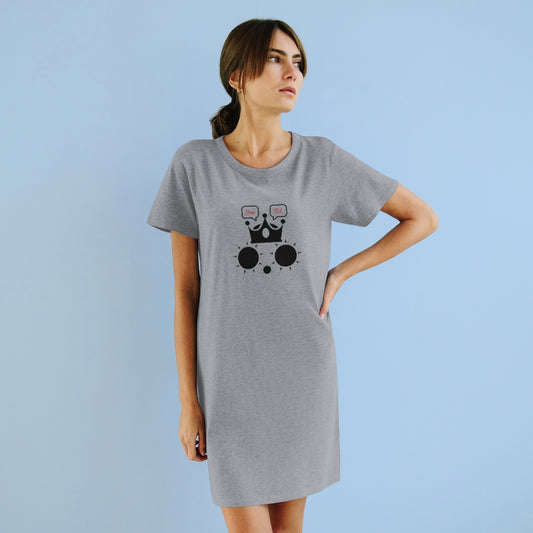 Organic T-Shirt Dress Cat Sleep Eat