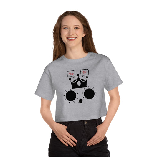 Champion Women's Heritage Cropped T-Shirt Cat Sleep Eat