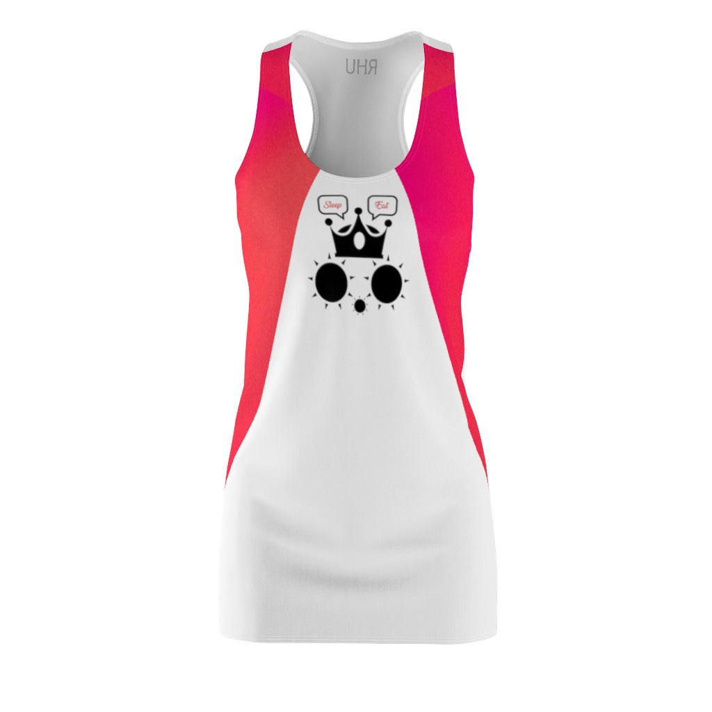 Cat Eat Sleep Women's Cut & Sew Racerback Dress White