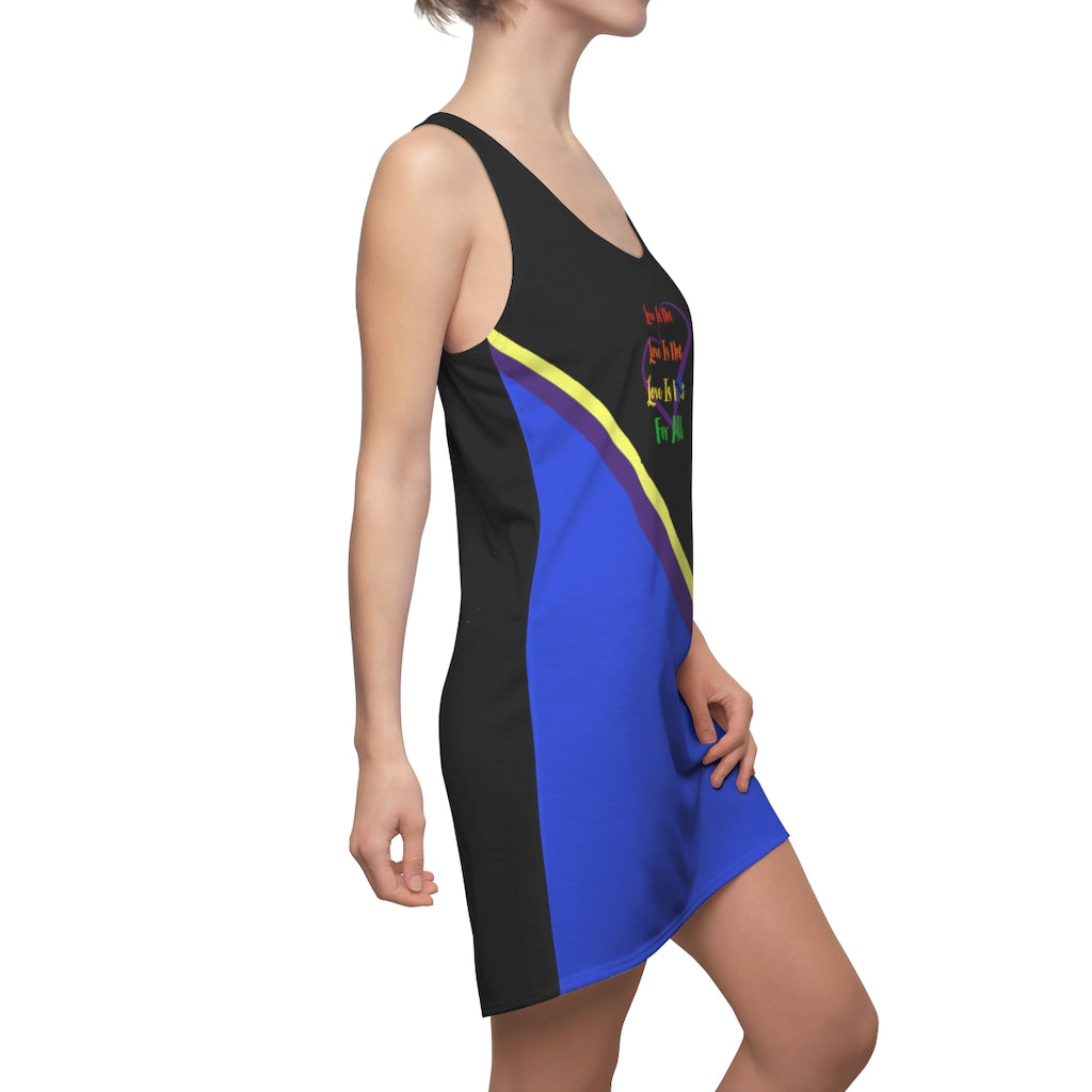 Human Rights LINFA Women's Cut & Sew Racerback Dress Blue Purple Yellow Black