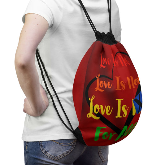 Human Rights LINFA Drawstring Bag Red Duotone