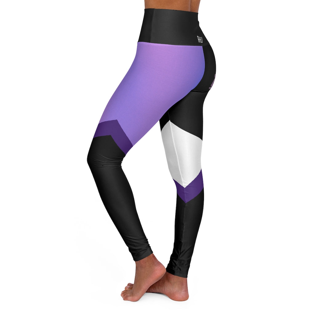 Color Fading Leg Back Buddha Logo Est High Waisted Yoga Legging RHU