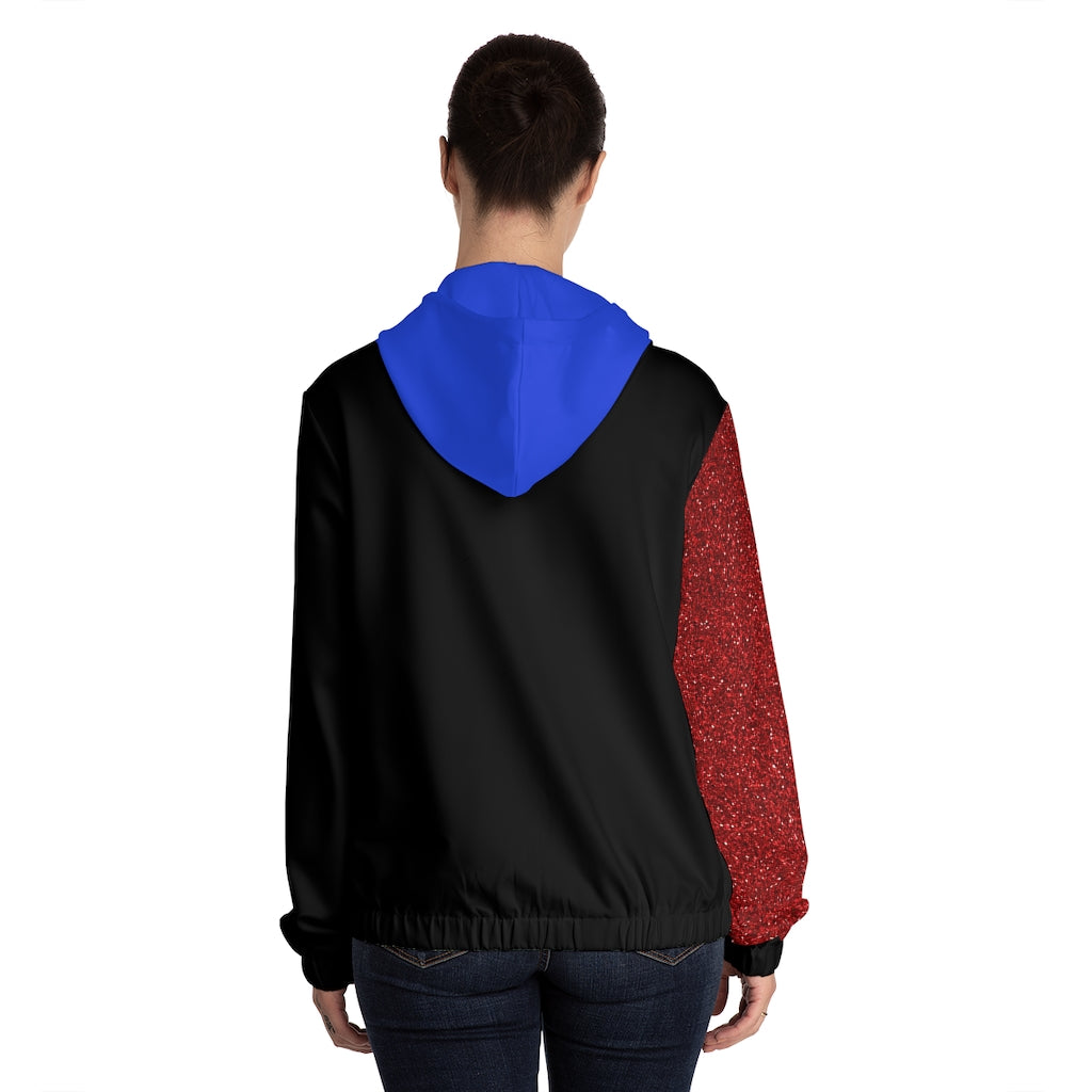 Women’s Full-Zip Hoodie Crossed Blue/Red/Black