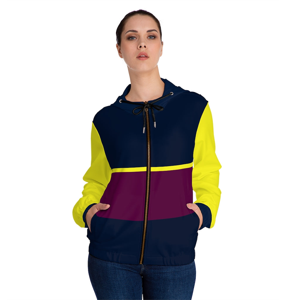 Women’s Full-Zip Hoodie Blue Night/Purple/Yellow