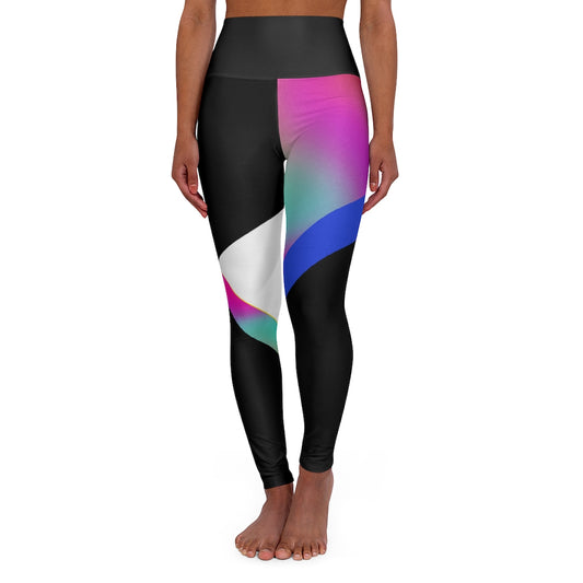 Multi Pink Blue High Waisted Yoga Leggings RHU