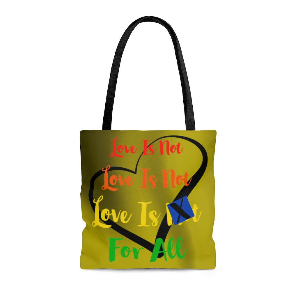 Human Rights LINFA Yellow Duo Tone Tote Bag Black Heart