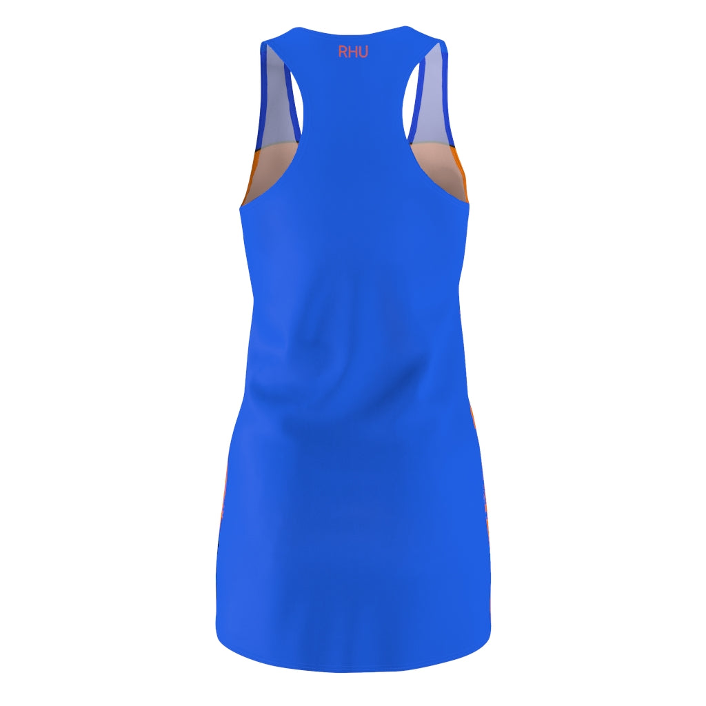 Women's Cut & Sew Racerback Dress Ghost Orange Blue