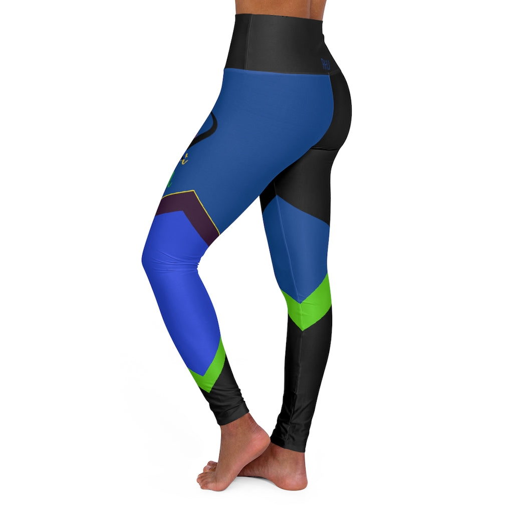 Human Rights LINFA High Waisted Yoga Leggings Blue Black RHU