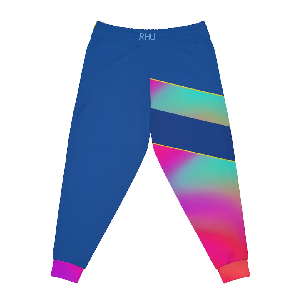 Human Rights LINFA Multi Pink Blue Purple Unisex Athletic Joggers (AOP) Blue