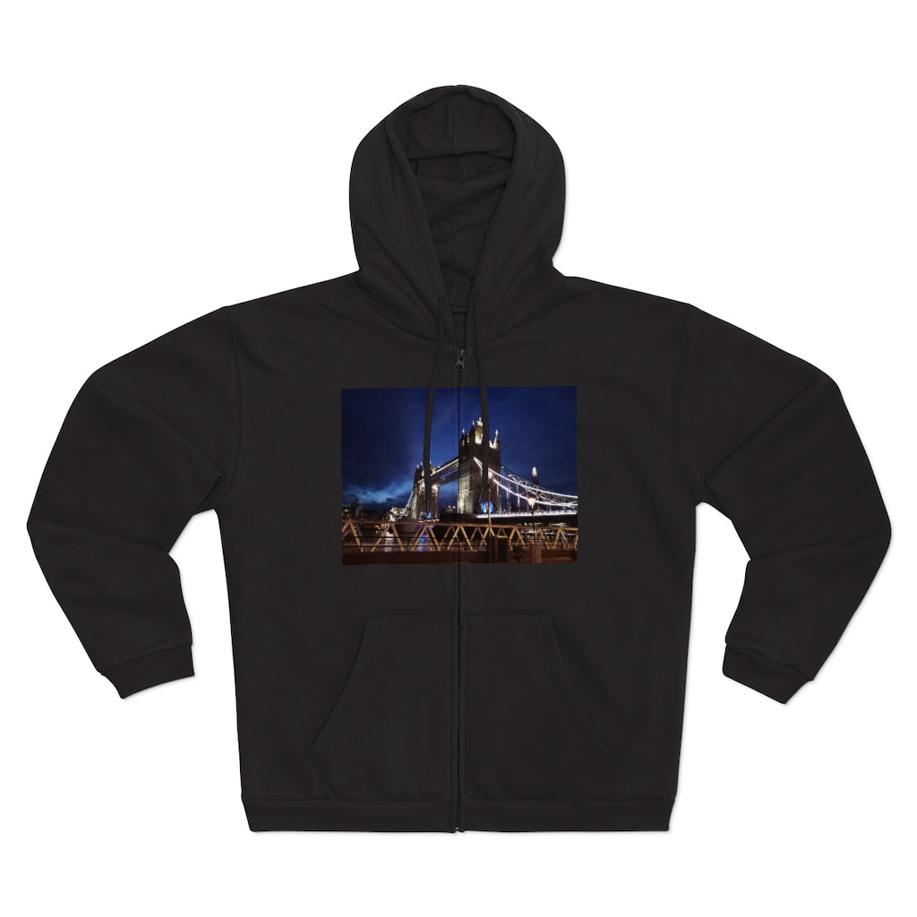 London Bridge by night Unisex Hooded Zip Sweatshirt