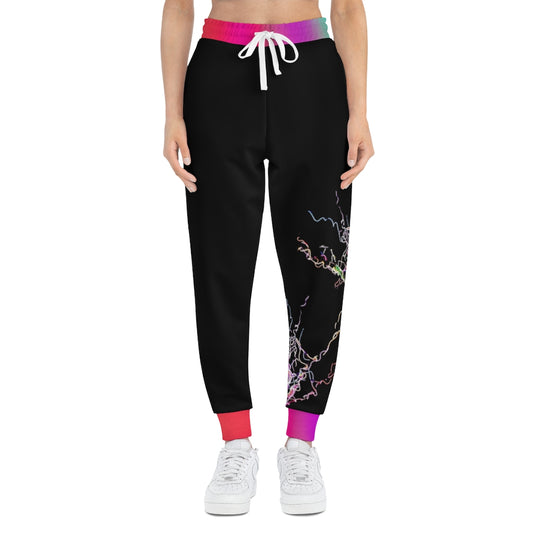 I'm Electric Multi Pink Blue Purple Unisex Athletic Joggers (AOP)