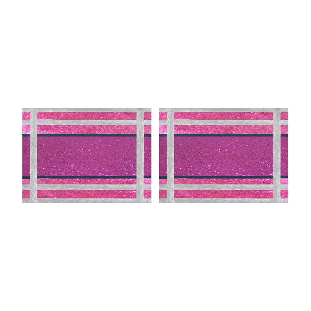 I'm Festive Purple Pink Silver Glitters Placemats (Set Of 2)