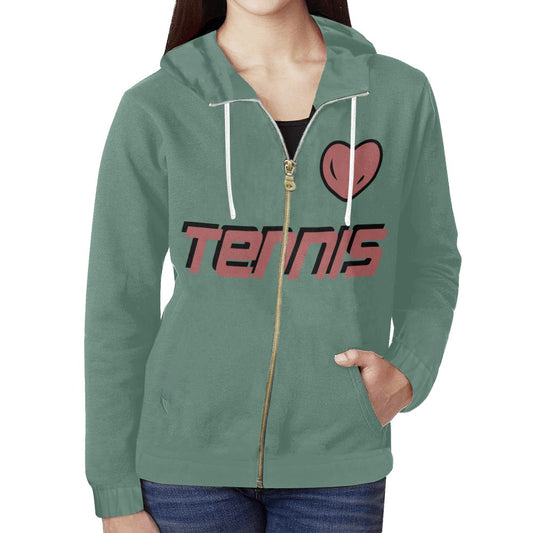 Love Tennis Full Zip Women's Hoodie 2b