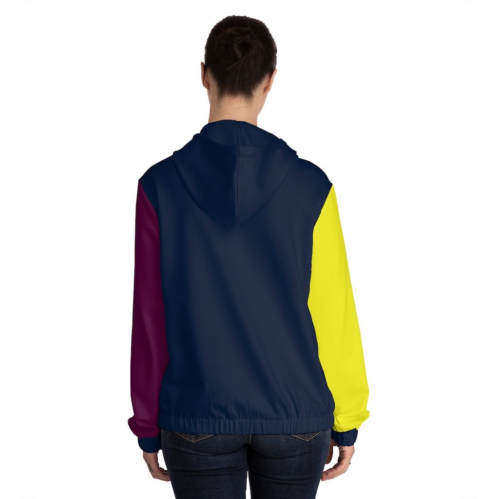 Women’s Full-Zip Hoodie Blue Night/Purple/Yellow Yellow/Purple Sleeves