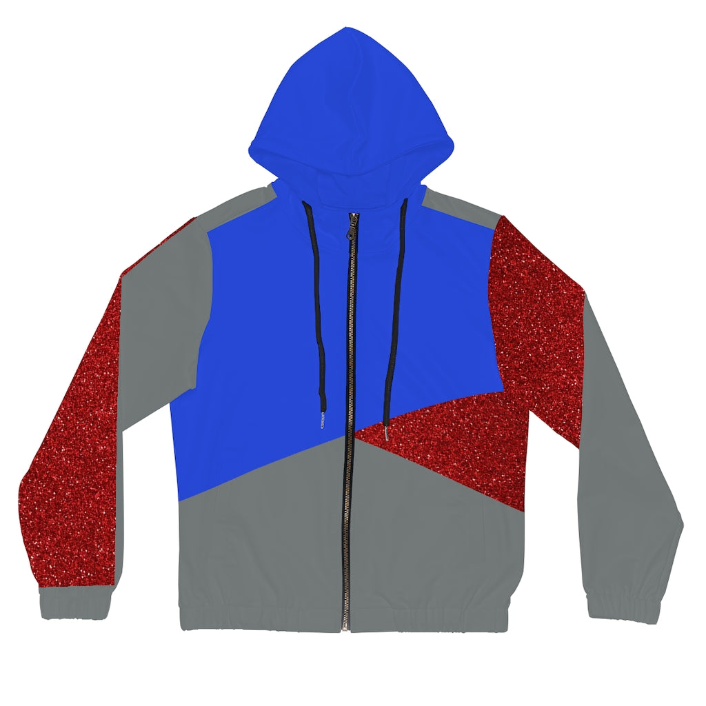 Women’s Full-Zip Hoodie Red/Blue/Grey