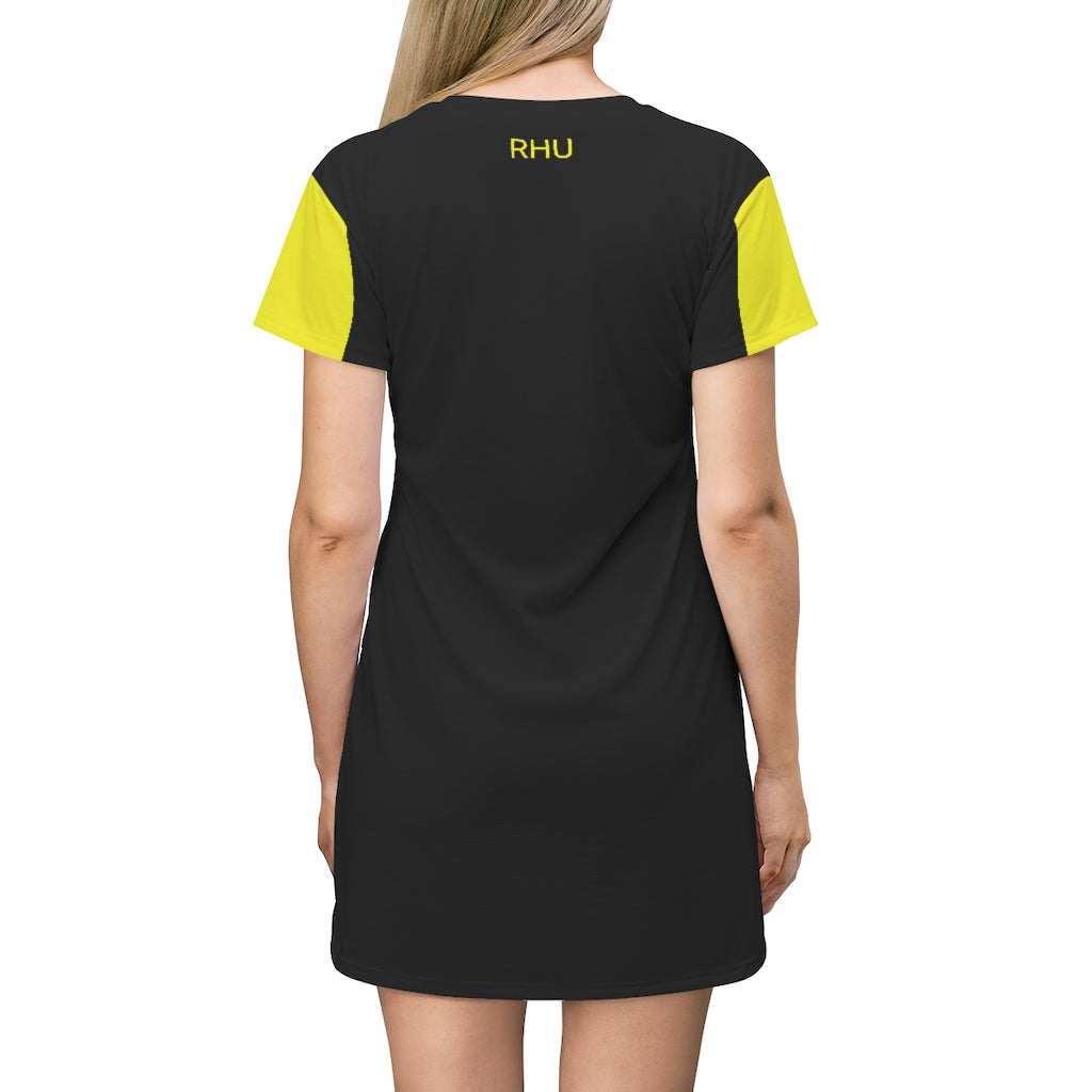 Human Rights LINFA T-Shirt Dress Black Yellow Sleeves