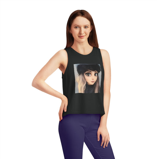 Cartoon Women's Dancer Organic Cotton Cropped Tank Top