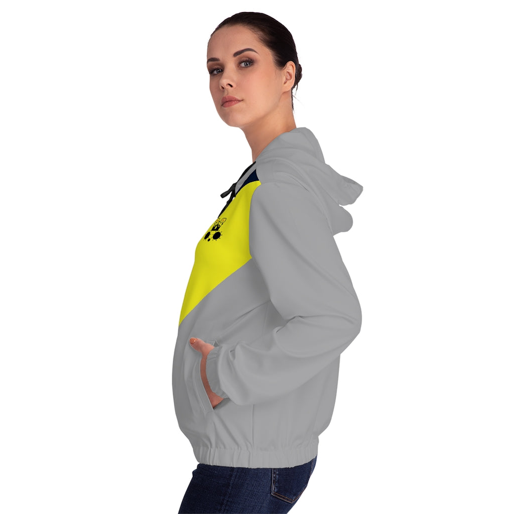 Cat Sleep Eat Women’s Full-Zip Hoodie Black/Yellow/Grey