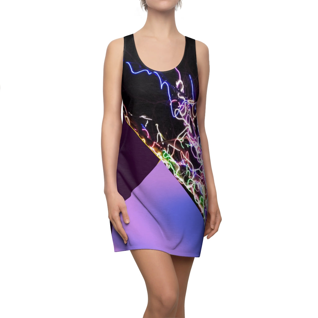 Electric Lights Women's Cut & Sew Racerback Dress Lilac Back