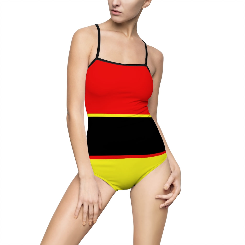 Women's One-piece Yellow/Red/Black