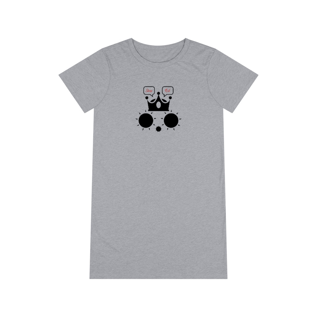 Organic T-Shirt Dress Cat Sleep Eat