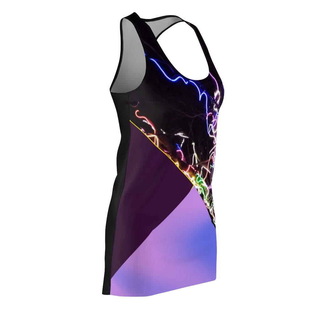 Electric Lights Women's Cut & Sew Racerback Dress Black Back