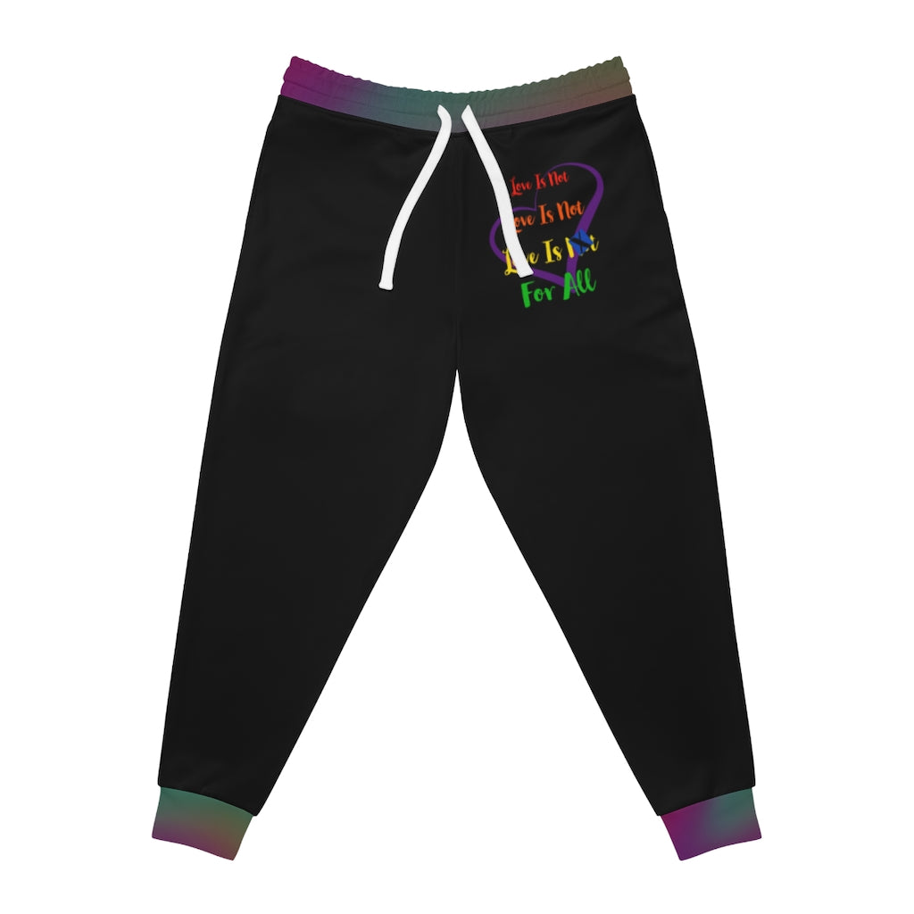 Human Rights LINFA Unisex Athletic Joggers (AOP) Green Purple Fade