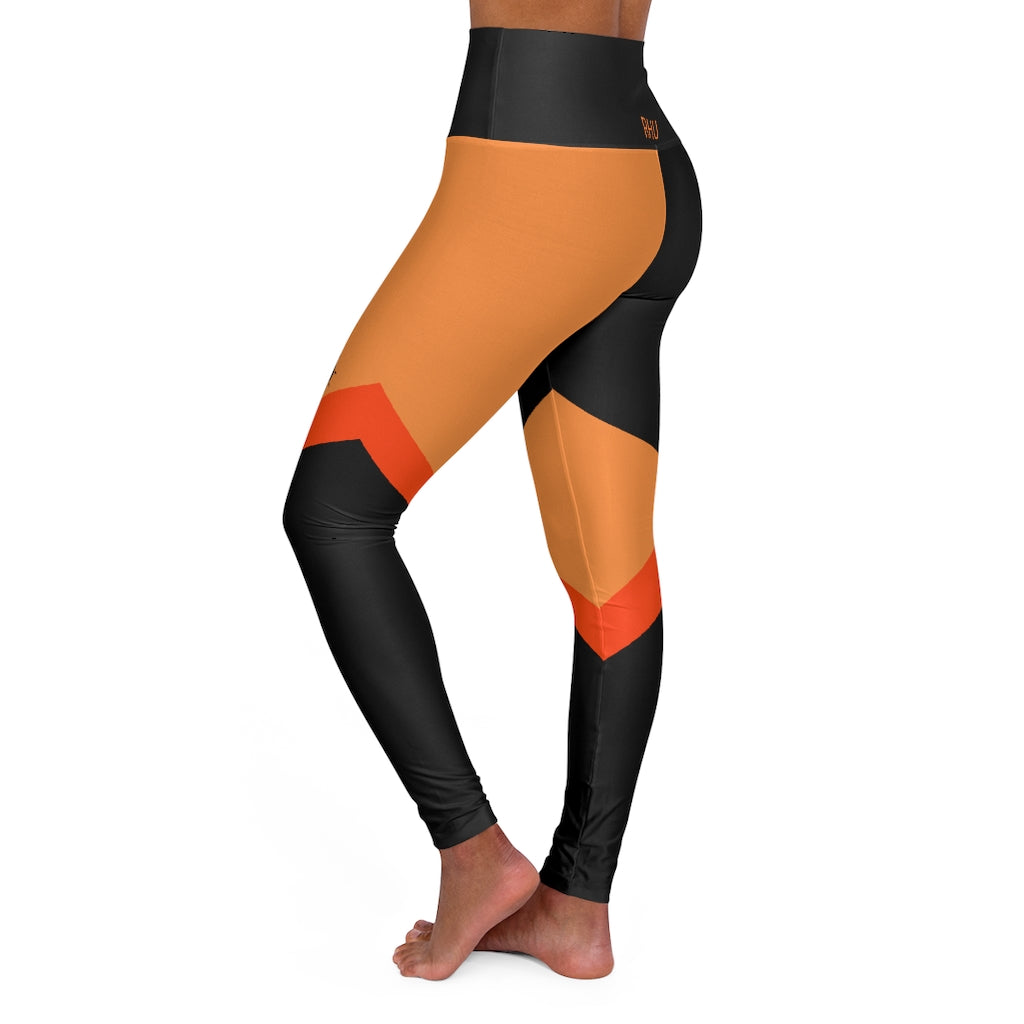 Cat Sleep Eat High Waisted Yoga Leggings Light Orange RHU