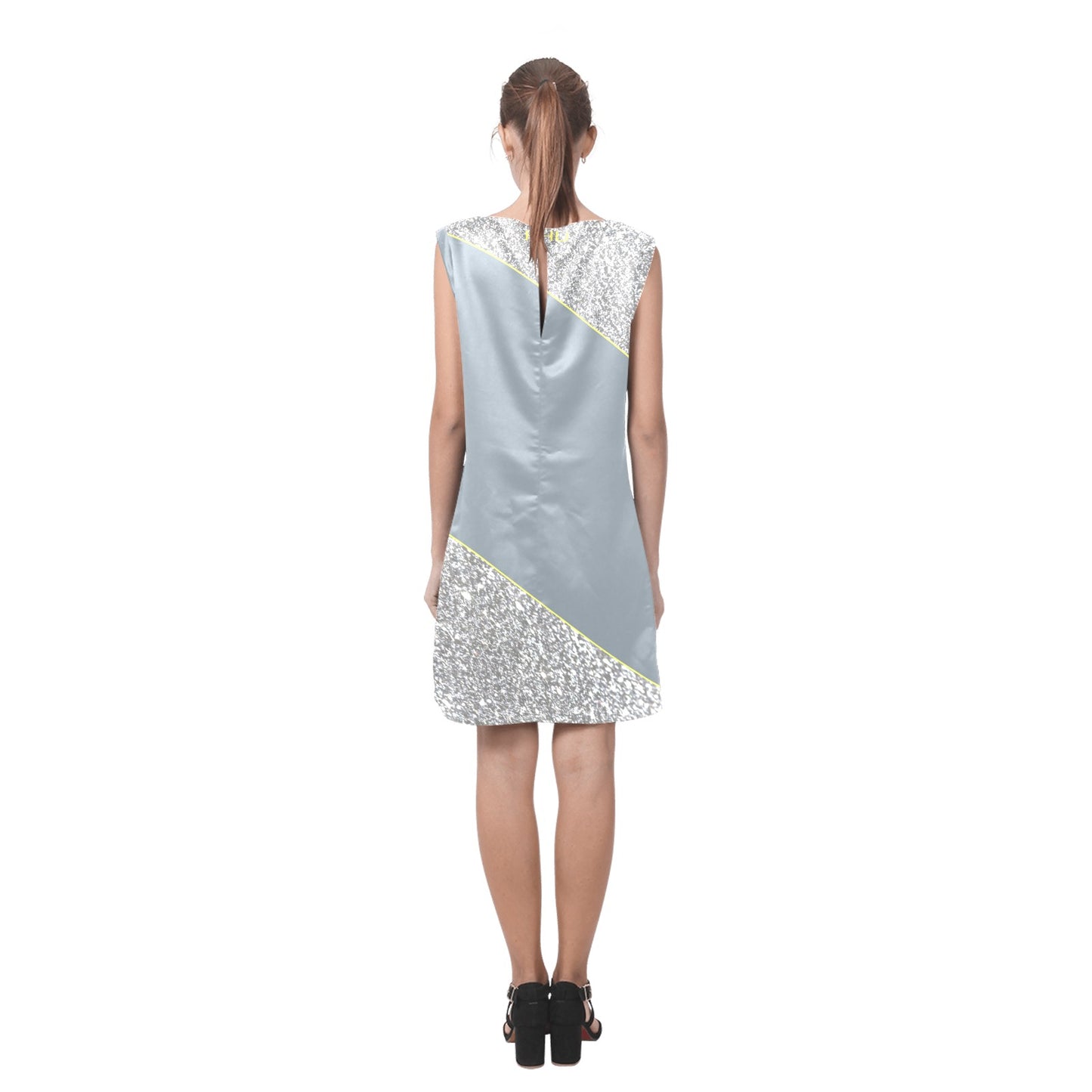 I'm Festive Sliver Glitter Blue Night Print Dress